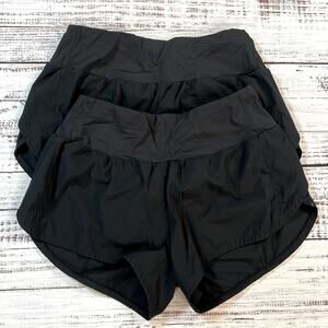 Two Pairs of Black Women's Brief-Lined Moisture-Wicking Running Shorts size XL